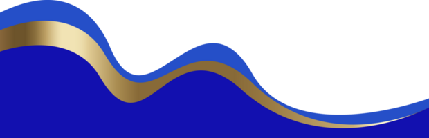Header shape design. Website border section. Abstract curved bottom with golden element. Separator blue wavy frames for webpage. Simple headlines for site and app interface png