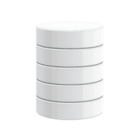 Minimalist white cylindrical storage container with multiple layers, ideal for organizing items in modern space png