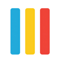 Colorful vertical stripes in blue, yellow, and red create vibrant and modern design. This simple yet striking composition can be used for various creative projects png