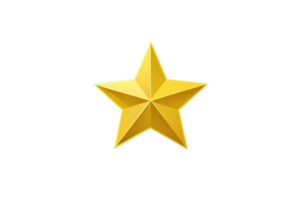 shiny golden star with three dimensional appearance, symbolizing achievement and excellence. Its bright color and design evoke feelings of success and celebration png
