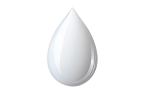 A glossy white droplet with smooth surface, resembling water or liquid. This evokes sense of purity and freshness, ideal for various design applications png