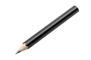 A black pencil with sharpened tip, ideal for drawing and writing. This versatile tool is essential for artists and students alike, providing precision and control png