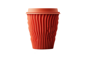 A vibrant red reusable coffee cup with textured design, perfect for eco friendly beverages. Ideal for daily use and stylish on go png