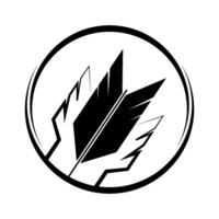illustration shuttlecock design in circle vector