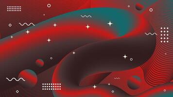 Red abstract background of flowing element trend design. vector