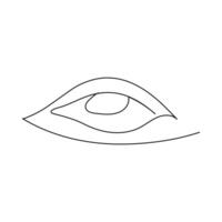 Eye sign in continuous line drawing style. Line art vector