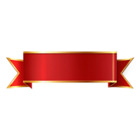 Red banner Shape with golden outline isolated on transparent background png