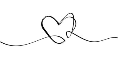 continuous line drawing love symbol heart illustration. abstract line art illustration vector