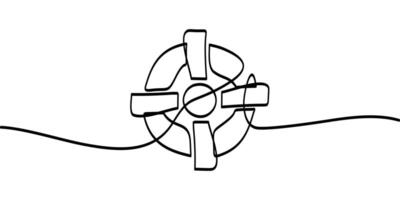 continuous line drawing of target symbol. abstract line art illustration symbolizing a mission or goal vector