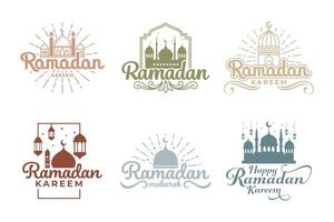 Ramadan kareem logo design set vector