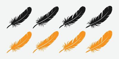 Feathers Set. Bird Feathers Pack. Nature Feathers Icon Collection. Feathers Icons Set. vector