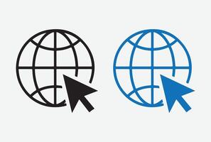 Go to Web Icon. Internet Access Symbol. Website Navigation Arrow Icons. Open Web Link Icons. vector