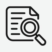 Document Search Icon. Magnifying Glass on Document Icon. Data Search Document . vector