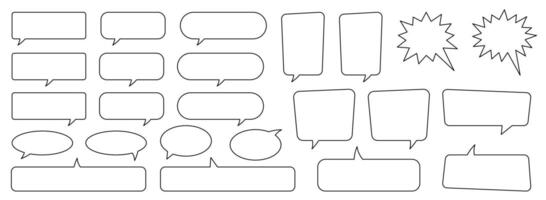 Collection of line speech bubble, line speech balloon, line chat bubble. vector