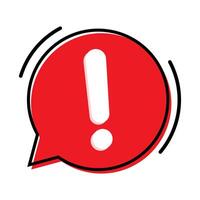 Exclamation mark icon, Attention concept. Red attention sign. Hazard warning symbol. vector