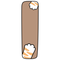 Hand drawn uppercase I with cat paw png