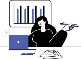 Professional Illustration of Remote Work Setup vector