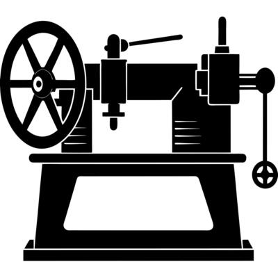 silhouette illustration of Lathe machine