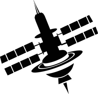 Unique Space Station silhouette illustration