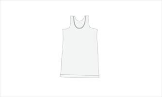 A white tank top with a black line drawn on it vector