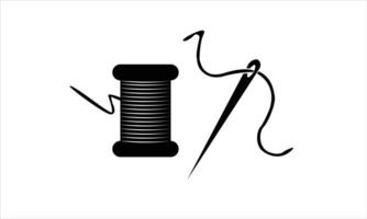A thread and needle icon on a white background vector