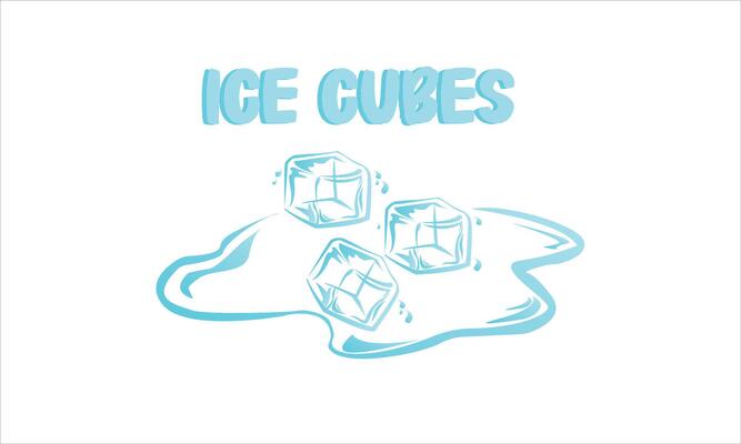 Ice cubes logo illustration