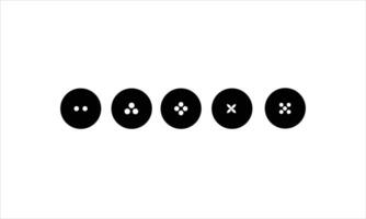 A set of four black circles with different symbols vector