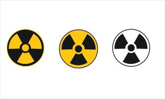 Three radioactive symbols on a white background vector