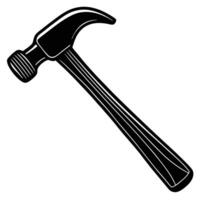 Black and White Hammer Icon Hand-Drawn, Minimalistic Design, Perfect for Construction, DIY Projects, and Tools, Classic Hammer with Clean Lines, Fine Detailing, Art vector