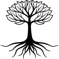 Exposed Roots Tree Silhouette Design vector