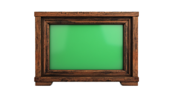 Vintage Wooden Frame with Green Background Suitable for Text or Image Display png