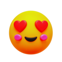 Smiling emoji with heart eyes representing affection and joy png