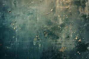 Dark textured abstract background with metallic gold speckles and rough, scratched surface. Moody, artistic element. photo