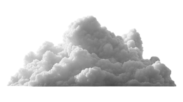 Fluffy white cloud formation against transparency background, creating dramatic effect png