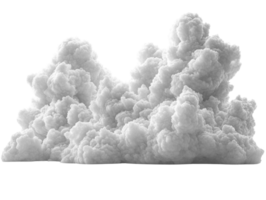 Fluffy white clouds create soft, billowy texture against transparent background, evoking sense of calm and tranquility png