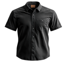 Short sleeve shirt design with pocket and button closure png