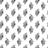 Grapes in doodle style. Simple seamless pattern. vector