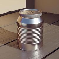 Metal tin can with plastic cap brushed aluminum 3d rendering photo