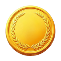 golden coin with a rounded edge and smooth surface png
