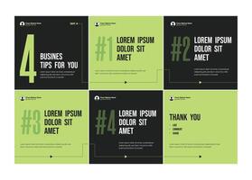 Microblog carousel slides template for social media. vector