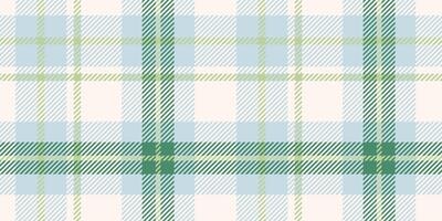 Seamless light blue, green, and beige plaid pattern with diagonal striped details. Geometric textile design for backgrounds and print. vector