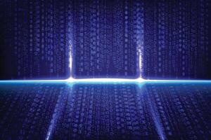 Abstract Big data Technology binary code Random blue digits on screen vector