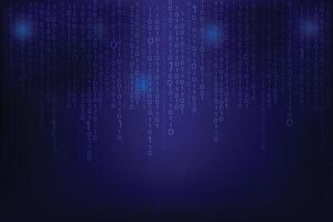 Abstract Technology binary code Random blue digits on screen, Big data vector