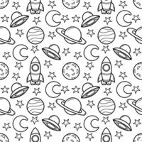 hand drawn seamless pattern with space theme star version vector