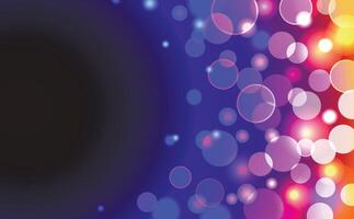 Abstract background with shiny blurred blue, yellow, pink colored lights in horizontal format vector