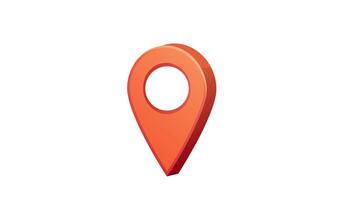 Animated red 3d location pin ideal for travel apps, maps, navigation designs, or pinpointing specific locations on websites and presentations. video