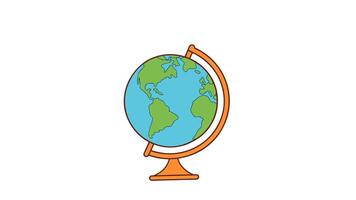 Animated Globe in Cartoon Style for Educational and Creative Use video