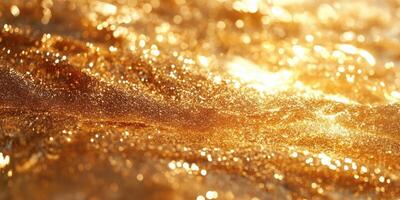 Golden shimmering water reflects sunlight in a tranquil coastal setting during the late afternoon photo