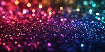 Colorful bokeh lights create a dreamy atmosphere for celebrations or events photo