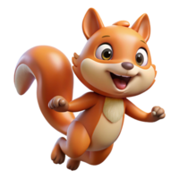 Cute squirrel enjoying an exciting jump on transparent background png